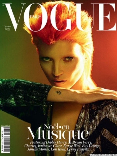 Capricorn Kate Moss on the cover of Vogue, dressed as Capricorn David Bowie.