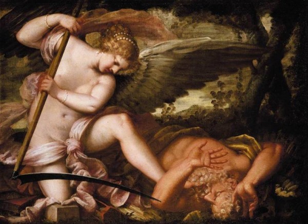 Saturn in a painting by Pietro Liberi (Wikimedia Commons).