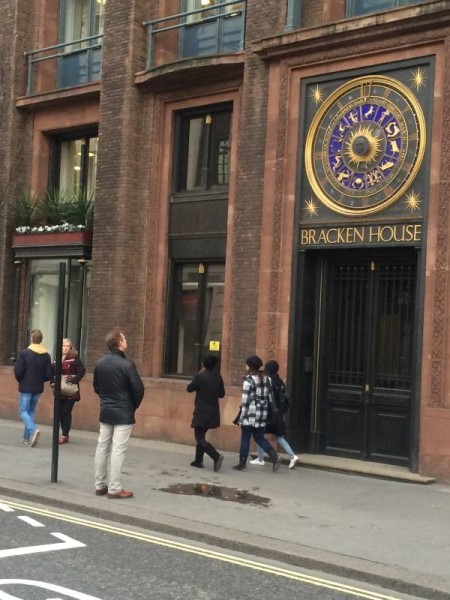 The Bracken House horoscope clock, 2015 (Adams).