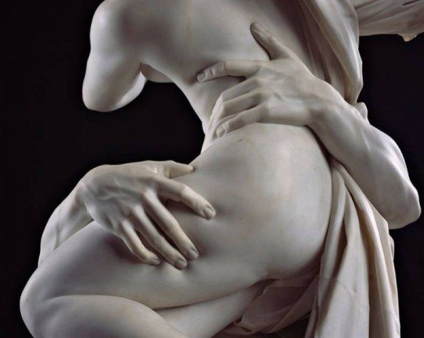 A detail of Bernini's sculpture of Pluto and Proserpina.