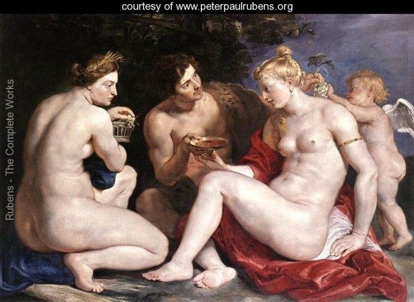 Rubens' painting of Ceres (far left) with Bacchus (centre), Venus and Cupid.